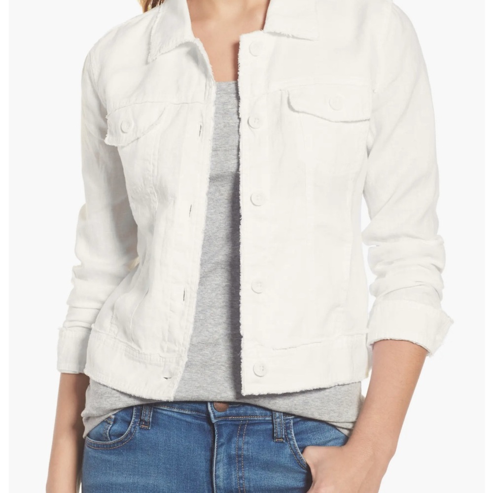 Tommy Bahama Women's white raw edge linen Jacket NWT -XS